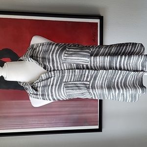 Leith Chevron Print Sleeveless Blouse, Size Small, Color Black/White